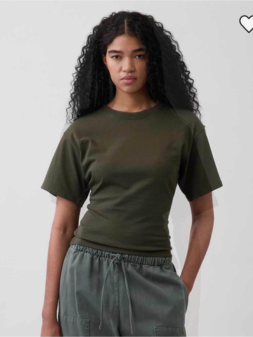 Gap knit Fitted waist t-shirt sz XXL Tall Olive